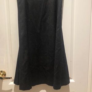 Tailored charcoal gray maxi skirt